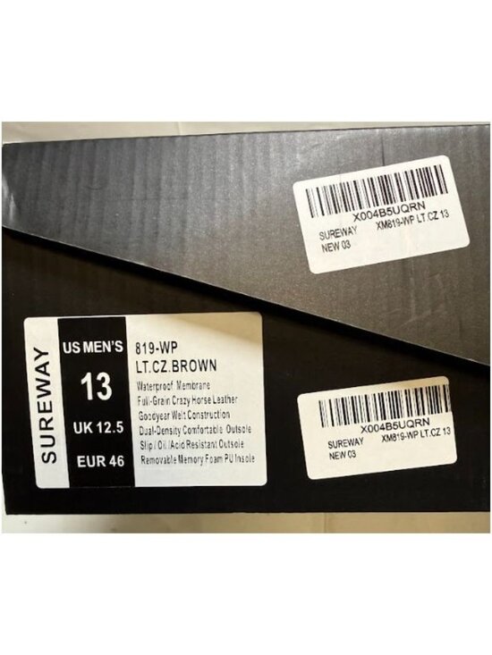 Sureway Mens Moc Toe Waterproof Work Boots Light Brown Size 13 NEW main image 8